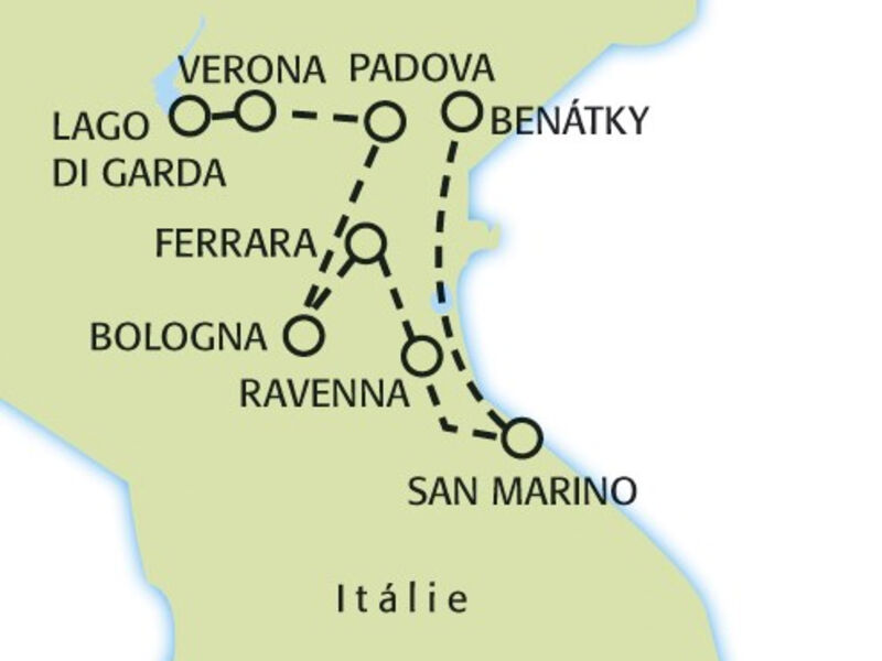 Krásy severní Itálie a San Marino - pobyt u moře s výlety