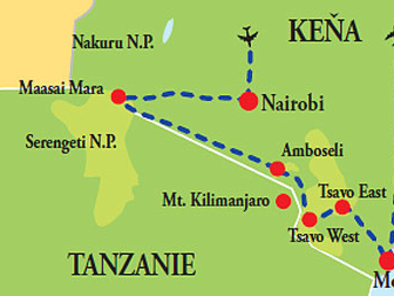 Letecké safari v Keni