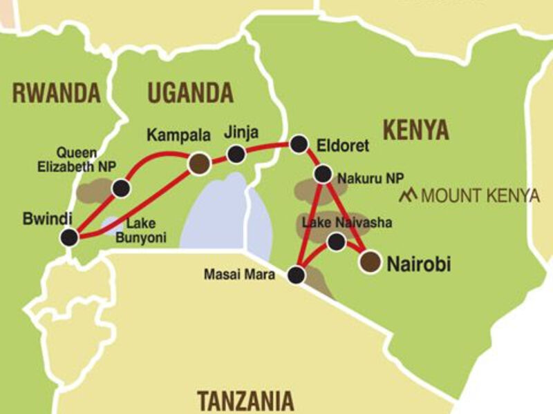 Masai Mara Safari V Keni A Horské Gorily V Ugandě - 16 Dní