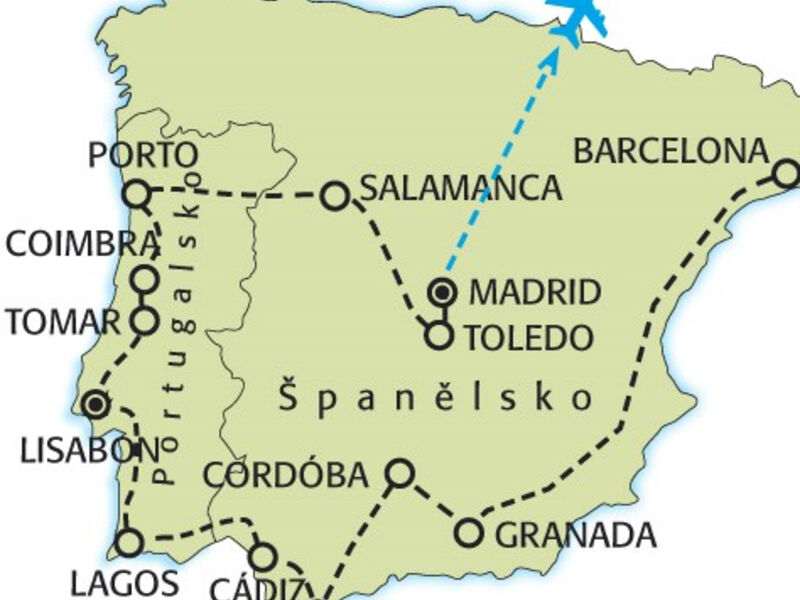 Španělsko a Portugalsko -  podrobný poznávací okruh - zpět letecky