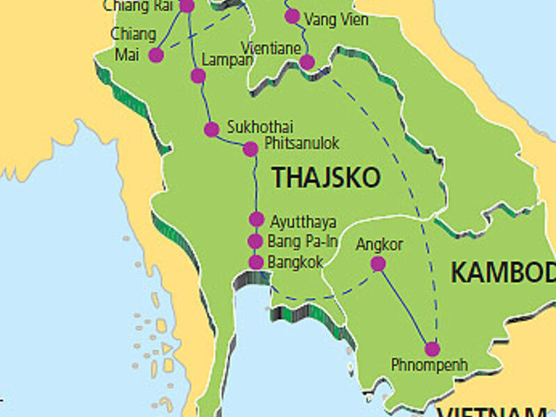 Thajsko - Laos - Kambodža